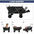 thumbnail image 2 of REDCAMP Folding Dog Wagon Cart with Extendable Rear End Heavy Duty, 220L Large Collapsible Utility Cart Dog Stroller with Tailgate for Sports Shopping Pet, Black, 2 of 10