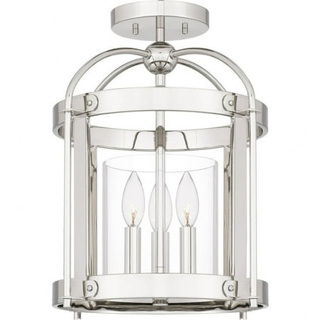 

MCP1714PK-Quoizel Lighting-McPherson - 3 Light Semi-Flush Mount In Traditional Style-16.5 Inches Tall and 14 Inches Wide-Polished Nickel Finish
