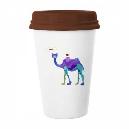 

Camel Purple Bird Blue Cartoon Blue Mug Coffee Drinking Glass Pottery Cerac Cup Lid