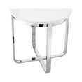 thumbnail image 4 of Chidia End Table - High Gloss Lacquer Finish Top, Polished Stainless Steel Base, X-Legs, White Chrome Accent, 4 of 5