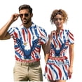 thumbnail image 2 of Aplkyhs Matching Couple Sport Shirts 250th Anniversary Patriotic Quarter Zip Matching Golf Shirts for Couple Lightweight Mens Hawaiian Shirt Moisture Wicking Suitable for Outdoor Sports, 2 of 6