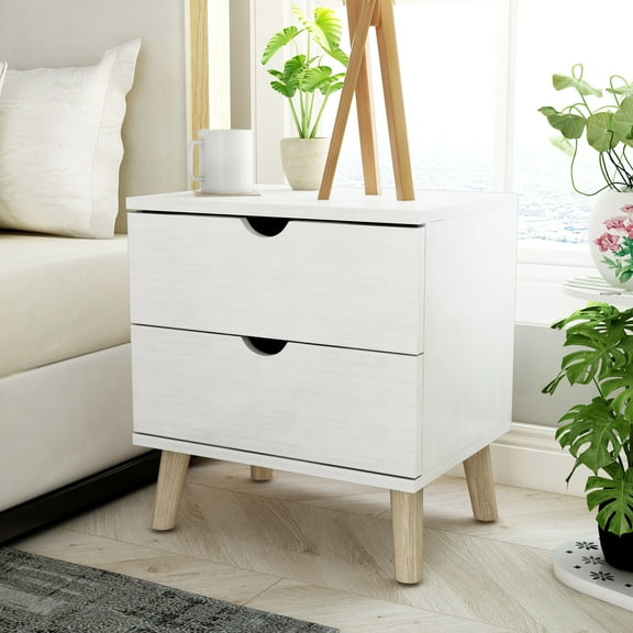Furniture of America Enora 2-Drawer Wood White Nightstand