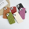 thumbnail image 6 of for iPhone 13 Case iPhone 14 Case Cute 3D Weave Grid Design for Women Girls Soft TPU Silicone Phone Case Raised Bumper Corners Full Protective Case Cover for iPhone 13/14 6.1 inch (Brown), 6 of 13