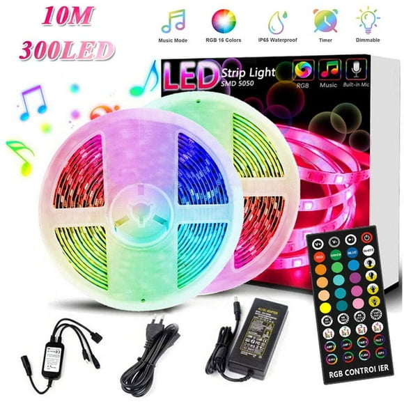 Rgb Led Light Bar, 10m Led Light Bar With 300 Led Light, Ip65 Waterproof Remote Control Self-Adhesive Light Bar For Party Back Wall