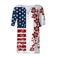 thumbnail image 5 of JTZGDY 4th of July Outfits for Women Plus Size Half Button V-Neck Henley Patriotic Tops Trendy Oversized Casual Short Sleeve Summer USA T-Shirt Multicolor#28 XXL, 5 of 10