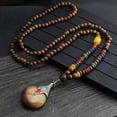 thumbnail image 5 of QQTDFG Vintage Wooden Beaded Pendant Necklace Long Sweater Chain Boho Carved Jewelry-#5, 5 of 7