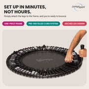 JumpSport 570 PRO Indoor Durable Lightweight 44in Fitness Trampoline, Black