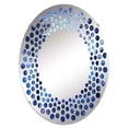 thumbnail image 2 of Designart "Mystical Impressions of Indigo Palm Trees" Palms & Palm Trees Polka Dot Round Wall Mirror - Floral Oval Printed Decorative Mirror - Multiple Color Options, 2 of 5