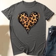 thumbnail image 1 of LOVZFMLL Hauts d'Été pour Femmes T-Shirt à Manches Courtes Imprimé Cœur Blouse Basique Décontractée, 1 of 5