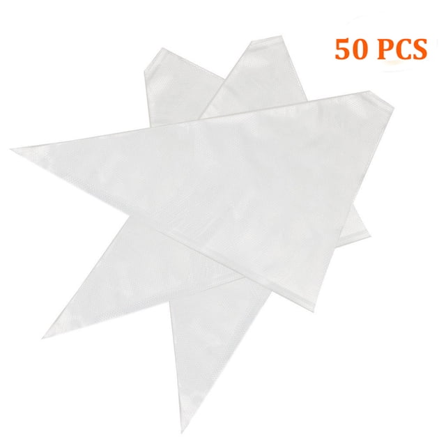 50Pcs Disposable Pastry Bag, 16-Inch Extra Thick Large Cake/Cupcake Decorating Bags, Disposable Icing Piping Bags Kit