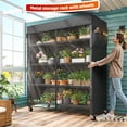 thumbnail image 4 of REIBII Wire Shelving Unit with Cover & Wheels, 5 Tier Heavy Duty Metal Storage Rack, 45"W x 17.72"D x 72.83"H, 4 of 9