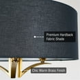 thumbnail image 2 of Kira Home Alondra 20" Drum Gold Chandelier, Black Linen Shade, Farmhouse Hanging Light, Black Drum Shade, Warm Brass, 2 of 8
