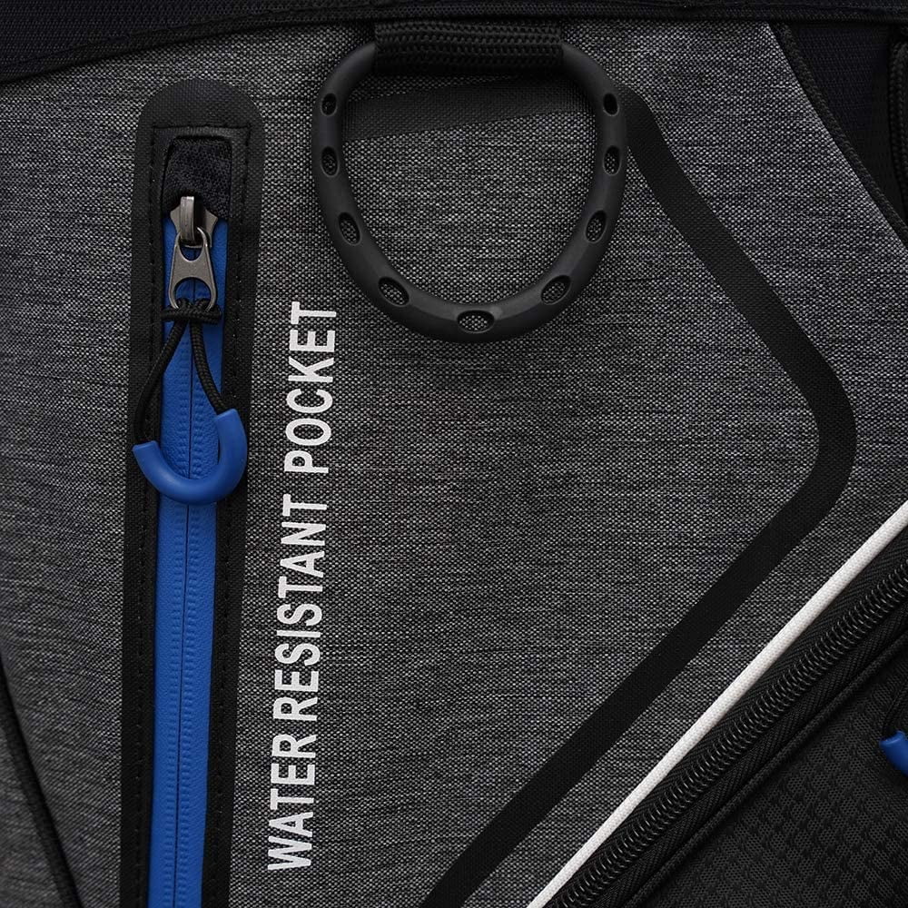 Rife Golf Blue Black Gray Stand Bag Light Weight Dobby Nylon with 9 inch, 7-Way Friendly Separator Top, Front Position Putter Compartment