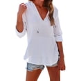 thumbnail image 2 of Gauze Hoodie for Women Summer Hoodies for Women Gauze Coverups for Women Swim Cover up Top Hooded Swimsuit Coverup for Women Women's Beach Tunics and Cover-up Tops,White,3XL, 2 of 8