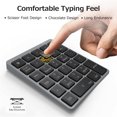 thumbnail image 3 of Teclado Numérico BT Inalámbrico de 28 Teclas Teclado de Oficina de Contabilidad Financiera Portátil Tomshoo Gris, 3 of 7