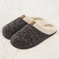 thumbnail image 4 of Pantuflas con forro de piel sintética para hombre, pantuflas antideslizantes de lana para dormitorio, para interior y exterior DQrwqpou Tenis De Mujer Tenis De Hombre, 4 of 8