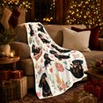 thumbnail image 3 of Whimsical Watercolor Dachshund Dog Pink Heart Pattern, Playful Food Art Scene, Warm Flannel Blanket for Living Room and Reading Nook, Dog Lovers Friendship Gift, Pet Lover Home Decor, 3 of 9