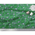 thumbnail image 3 of Soimoi Polyester Crepe Fabric Leaves & Periwinkle Floral Decor Fabric Printed Yard 52 Inch Wide, 3 of 3
