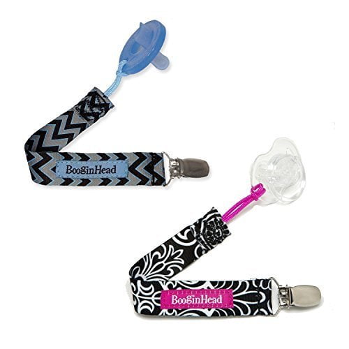 BooginHead PaciGrip Pacifier Holder Black Flourish