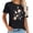 Black, variant on Cartoon Cats Playing Women's Casual Vintage Graphic T-Shirt - Short Sleeve Tee with Cool 70s Style Print Perfect Birthday or Christmas Gift Black