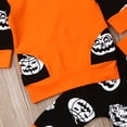 thumbnail image 5 of Newborn Baby Boys Girls Halloween Outfits Pumpkin Long Sleeve Hooded Tops and Pants Clothes Set, 5 of 6