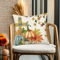 thumbnail image 5 of Fall Pillow Covers 20x20 Inch Set of 2 Blue Green Pumpkins Maple Leaves Autumn Crucifix Decorations Farmhouse Throw Pillows Cushion Case Home Decor Harvest Thanksgiving Throw Pillow Cover, 5 of 6