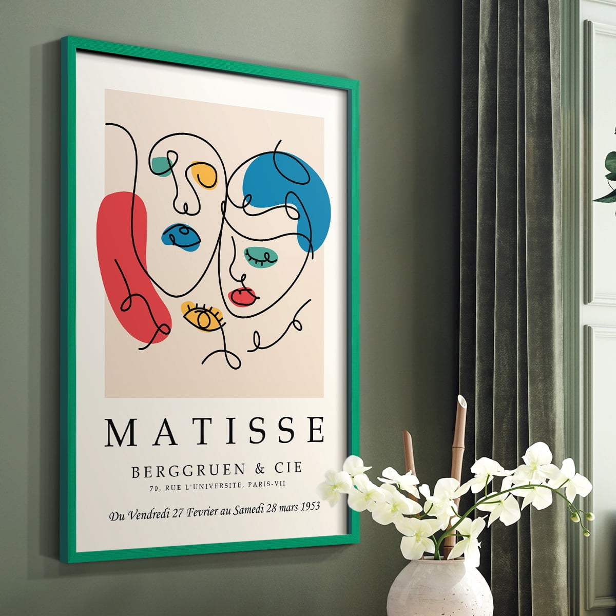 Matisse CCCXXVIII in Green Solid Wood 16 x 20 Framed Print