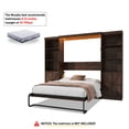 thumbnail image 6 of ChVans Full Murphy Wall Bed with 2 LED Lights, Power Outlet, 2 Storage Units, Farmhouse Wood Space-Saving Hidden Folding Bed Chest, Multifunctional Storage Cabinet Bed with Gas Struts for Bedroom, 6 of 11