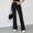 *Black, variant on ClodeEU Women's High Waisted Yoga Pants with Flare Leg And Adjustable Drawstring Khaki,Womens Plus XS