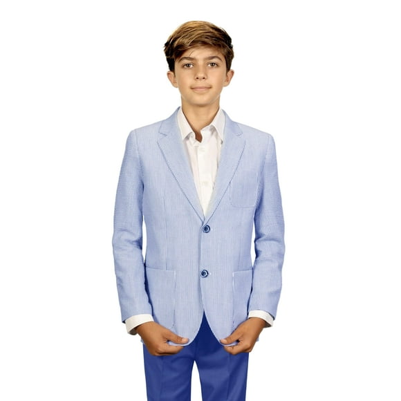 Gioberti Blazer Seersucker pour Garçons et Enfants, Bleu, Taille 5