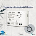 thumbnail image 3 of Interruptor de Temperatura Inteligente con Aplicación , Termostato de Monitoreo de 10 A, Módulo de Relé Wifi de 1 Canal, CA 85-250 V, 3 of 5