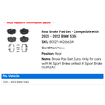 thumbnail image 2 of Rear Brake Pad Set - Compatible with 2021 - 2022 BMW 530i, 2 of 2
