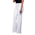 thumbnail image 3 of Frontwalk Women Work Pant Casual Straight Leg Slacks Leisure Buttons Stretchy Workwear Fashion Bootcut Trousers, 3 of 8