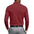 thumbnail image 4 of Mens Polo Shirts Long Sleeve Casual Solid Stylish Dry Fit Performance Designed Collared Golf Polo Shirts for Men Wine 4XL, 4 of 8