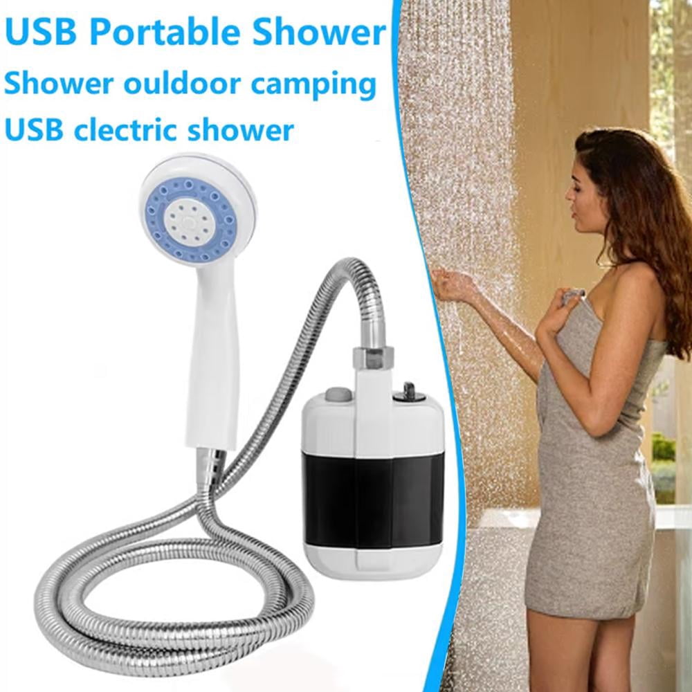 Portable Camping Shower Outdoor Camp Shower Pump,USB Rechargeable Outdoor Electric Shower,Handheld Water Pump with Hose,Outdoor Shower Head Sprayer for Camping Hiking Beach Car Washing Pet Cleaning