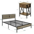 thumbnail image 2 of VECELO 3-Piece Bedroom Sets, Full Size Wooden Platform Bed with 2 Nightstands, No Box Spring Needed, Slate, 2 of 10