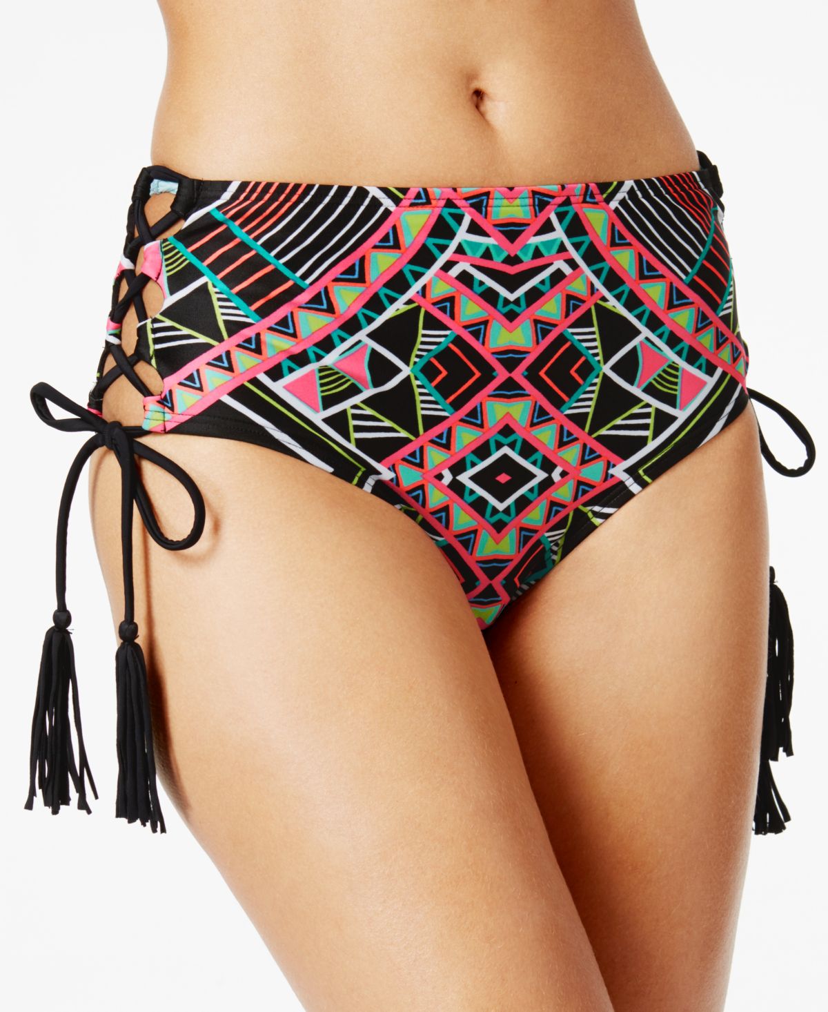 high waisted tie bikini bottoms