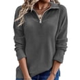 thumbnail image 6 of Yokua Womens Half Zip Pullover Sweatshirt Long Sleeve Lapel Quarter Zipper Lightweight Sweatshirts Fall Fashion Tops, 6 of 7
