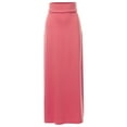 thumbnail image 1 of A2Y Women's Basic Foldable High Waist Floor Length Maxi Skirts Desert Rose XL, 1 of 5