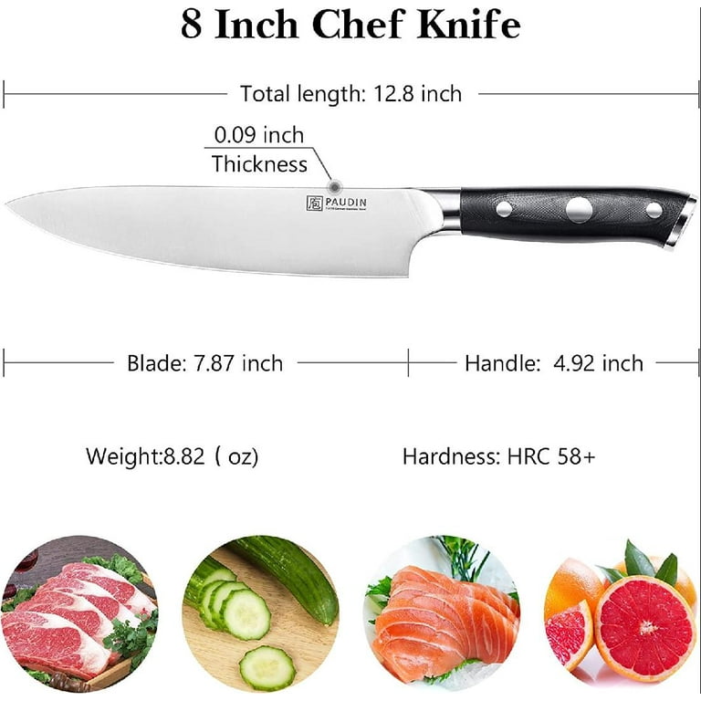 Mumulo Kitchen knife, Chef Knife Set With Sheath, German Stainless Steel 8  Inch Chef's Knife with Matched Knife Sheath (Black) - Yahoo Shopping