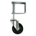 thumbnail image 1 of HILABEE Roue de Portail en Caoutchouc 4 Pouces Ressort Pivotant Roulette Capacité de Charge 60kg Outils, 1 of 9