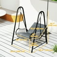 thumbnail image 3 of Outsunny Hammock Chair, Patio Wicker Swing Chair with Stand, Light Grey, 3 of 10
