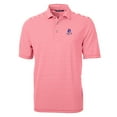 thumbnail image 2 of Men's Cutter & Buck Red New England Patriots Throwback Logo Virtue Eco Pique Stripe Recycled Polo, 2 of 3