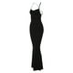 thumbnail image 3 of SAYOO , vestidos largos negros de verano para mujer, vestidos elegantes sin espalda con tirantes finos, vestidos de una pieza de verano tipo cruz SAYOO casual, 3 of 5