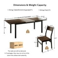thumbnail image 6 of Virans 7-Piece Dining Table & Chairs Set for 4-6, 63" Extendable Kitchen Table with 6 Chairs, Dining Room Table with Metal Frame & MDF Board, Perfect for Small Space, Easy Assembly,Espresso, 6 of 8