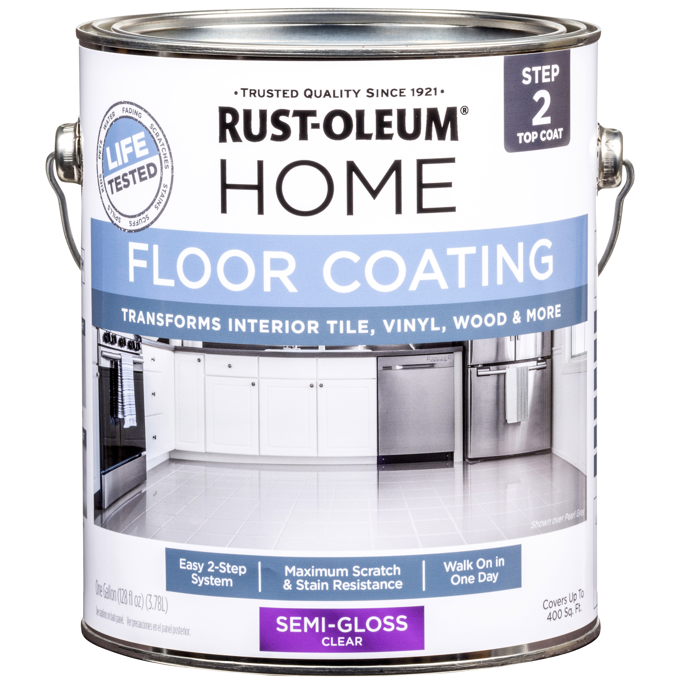 2 Pack, Top Coat, Rust-Oleum Home Floor Paint Semi-Gloss - 358584, Gallon