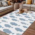 thumbnail image 4 of 4' x 6' Outdoor Rug, Abstract Art Fish Blue Outdoor Washable Rug Large Floor Carpet, Coastal Ocean Summer Marine Life Non Shedding Area Rug for Outside Patio RV Porch Deck Balcony Camping Living Room, 4 of 9