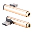 thumbnail image 4 of Adaptador de cable de audio con conector externo para auriculares de 2 piezas tipo C a conector jack externo de 3,5 mm (dorado), 4 of 12