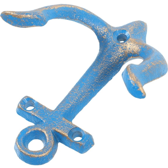 MERRYHAPY Nautical Home Wall Decor 11.8X7.9X1.8in Sky-Blue Iron Anchor Ornaments 1Set
