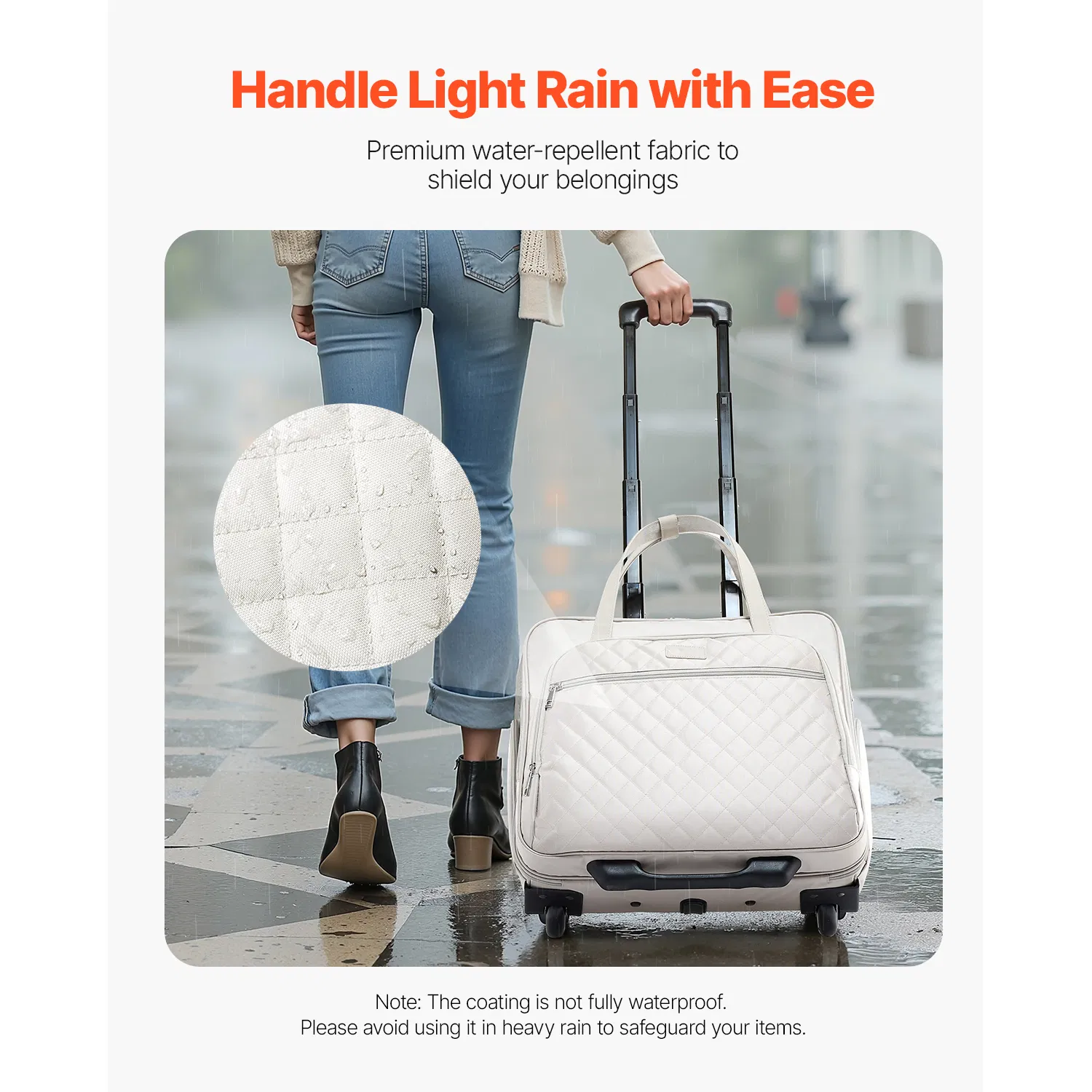 Rolling Laptop Bag for 15.6 Inch Laptops,Wheeled Briefcase with Telescoping Handle and Fixed Wheels,Ideal for Business Travel and Office Use for Men and Women